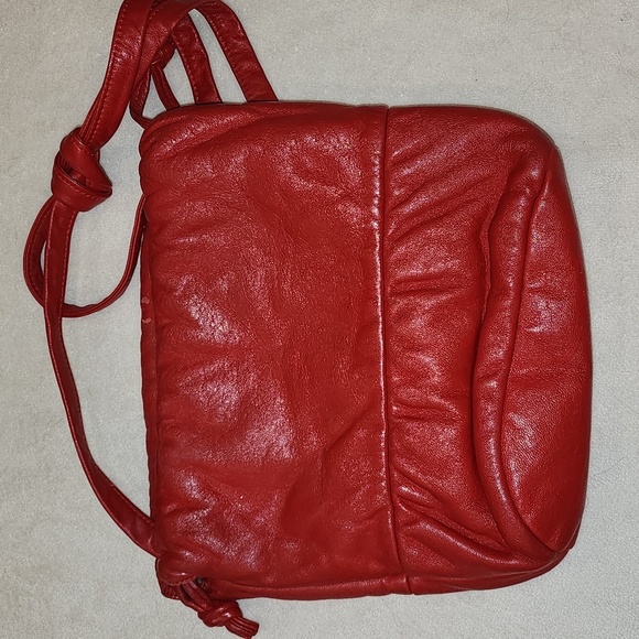 Beautiful Red Leather Small Hobo Purse Anne Klein - Picture 5 of 7